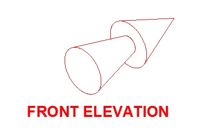 front elev arrow