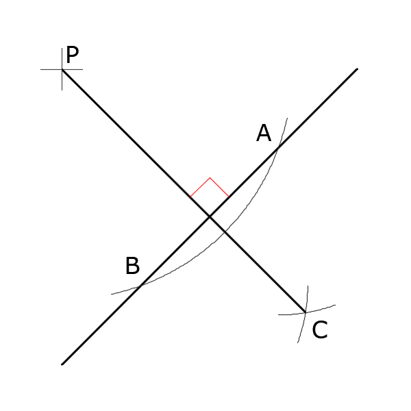 drop a perp from p to line XY