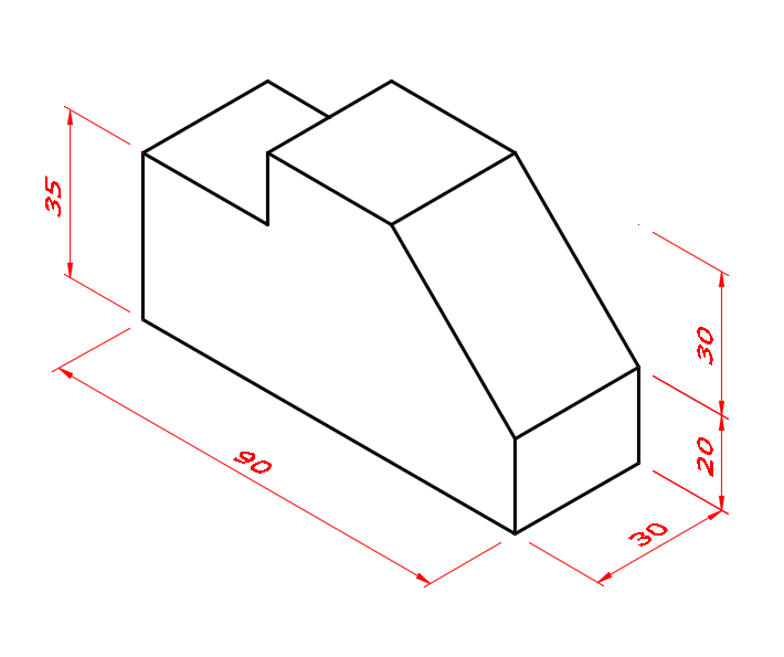 graphical communication freehand sloping block