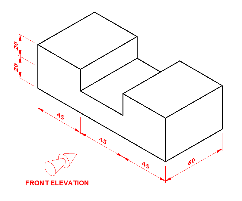 hidden lines first angle projection