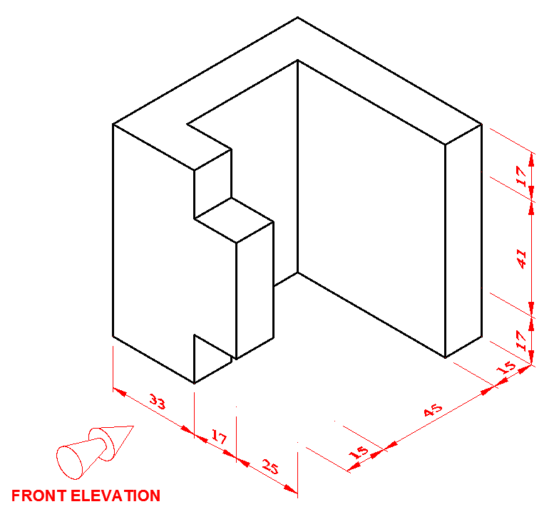 hidden lines first angle projection