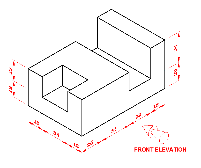 hidden lines first angle projection
