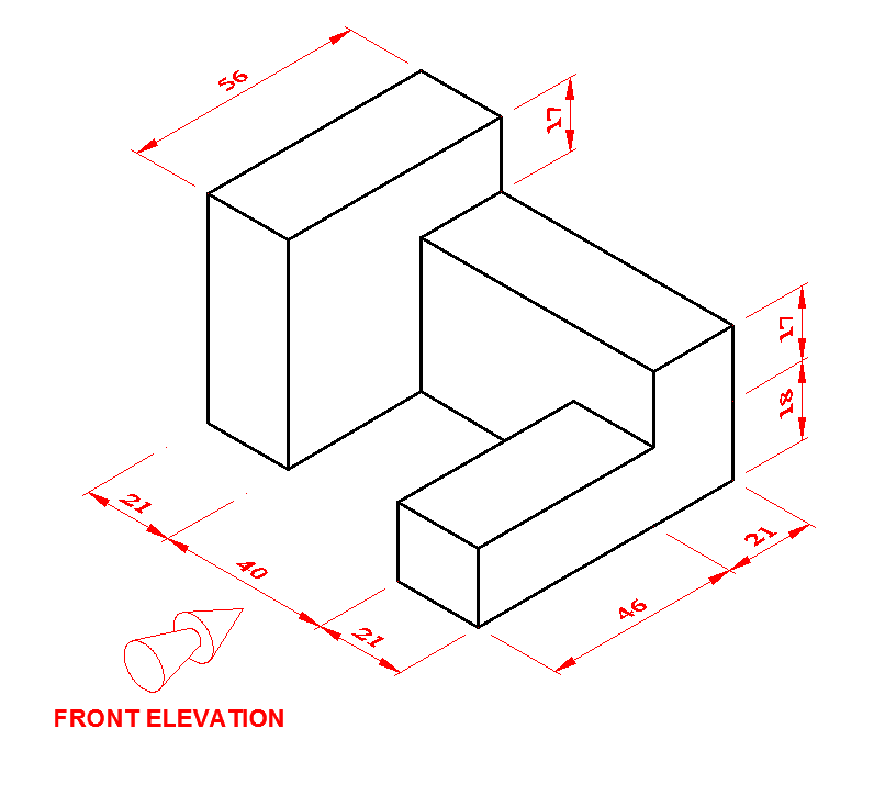 hidden lines 1st angle proj