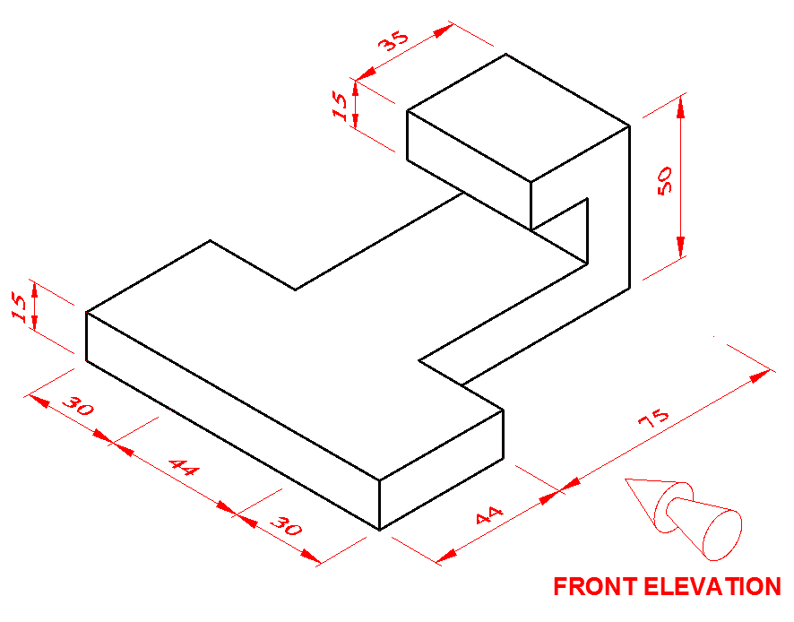 hidden line 1st angle proj