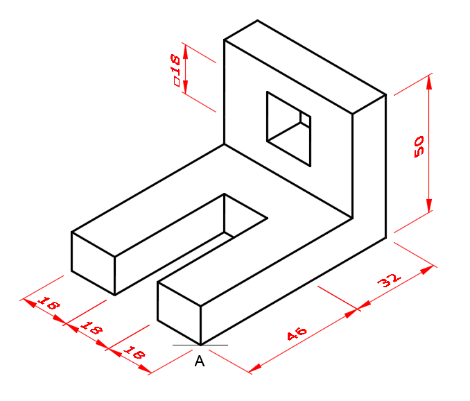 isometric block with slot