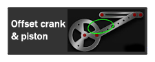 offset crank and piston