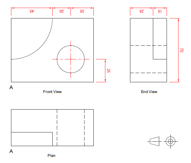 ortho to picto with sloping lines