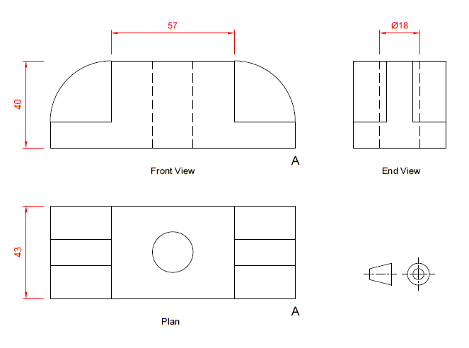 ortho to picto with through holes