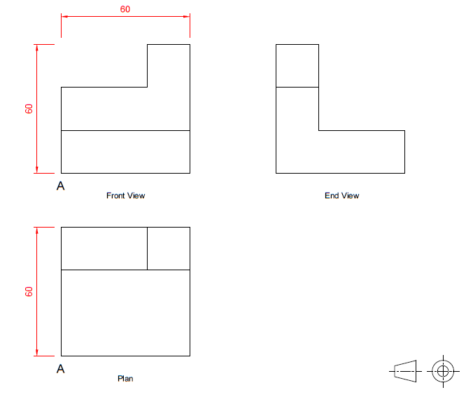 orthographic to solid drawings