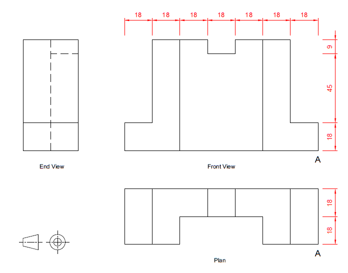 orthographic views to oblique