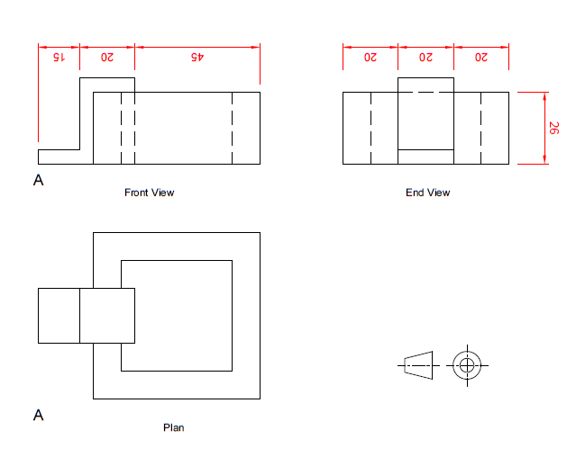 front end and plan to planometric projection