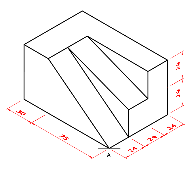 two-point perspective projection exercise block