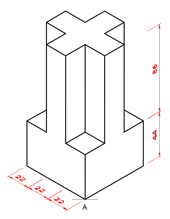 planometric projection block straight lines