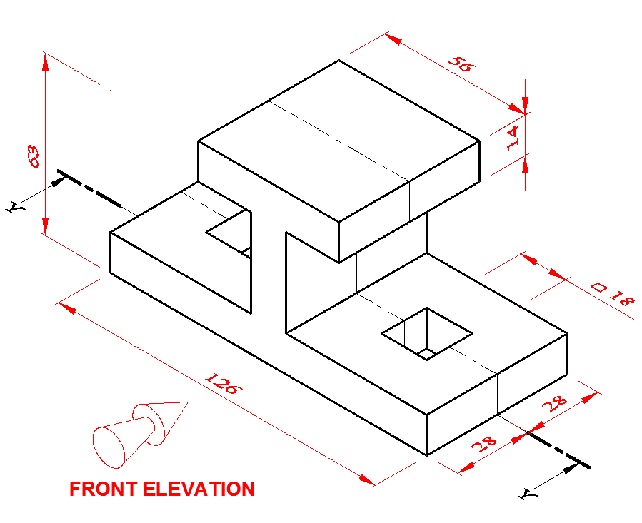 sectional exploded drawing