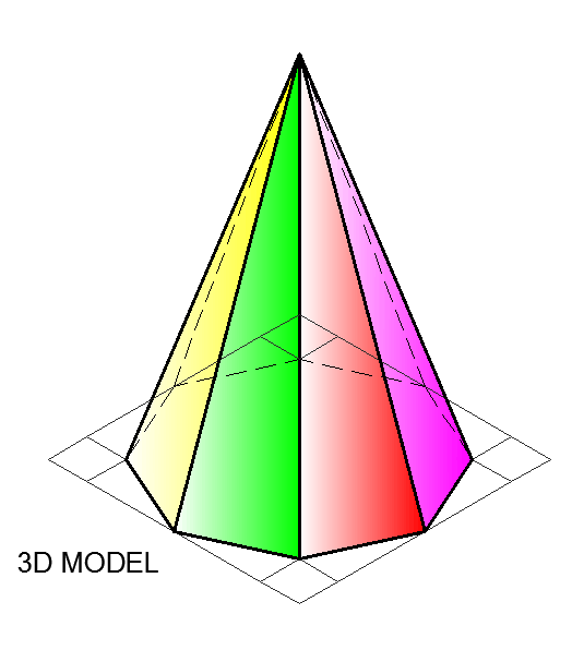 octagonal pyramid surface development