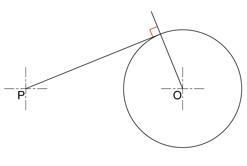 tangent to circle
