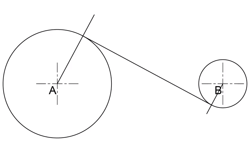 internal and external tangents to unequal circles