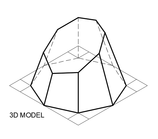 truncated octagonal pyramid